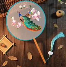 Decorative Figurines Embroidery Female Fan Double Sided Su Dancing Props