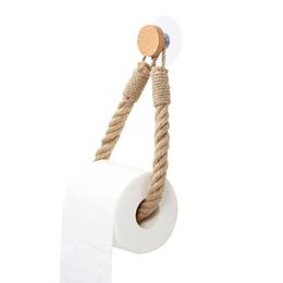 Tissue Holder Cotton Rope Wall Mount Toilet Paper Holder Retro Towel Rack for Home Decoration Paper Towel Stand Bathroom Decor