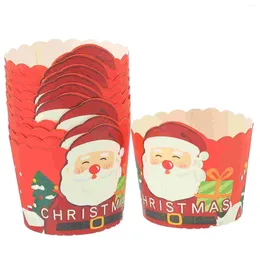 Disposable Cups Straws Xmas Paper Small Cupcake Wrapper Baking Muffin Liners For Wrappers Theme Mini Christmas Wrapping