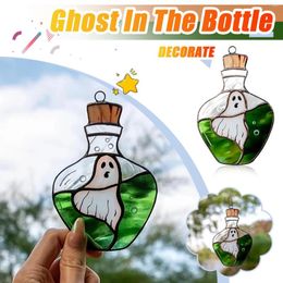 Party Decoration Ghost Stained Window Hangings Decor In The Bottle Suncatcher Panel Fashion Simple Versatile Home Furnishings