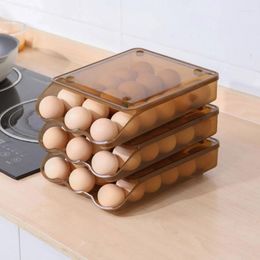 Storage Bottles 3 Layer Egg Box Rolling Refrigerator Fresh-keeping Holder Household Container Drawer TypeTray Rack