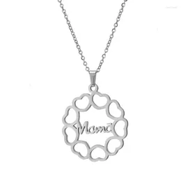 Pendant Necklaces European And American Shaped Mom Titanium Steel Fashion Jewellery Necklace As Mother's Day