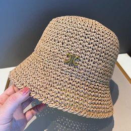 Straw Hat Womens Summer Thin Breathable Versatile Sunscreen and Sunshade Hat Korean Edition Travel Mask Knitted Fisherman Hat
