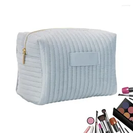 Storage Bags Velvet Makeup Soft Toiletry Bag Ith Zipper Cosmetic Case Large Capacity Accessories