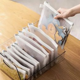 Large Capacity Gridding Waterproof Zip Bag Children's Puzzle Piece Storage Bag Zip File Folder School Office Supplies PencilCase