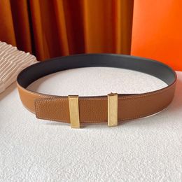 Men designer belt Luxury Women letter buckle Genuine Leather belt Female Simple business jeans belts Ceintures 3.8cm Top quality Lichee Pattern