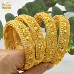 Bangles ANIID Dubai Gold Colour Bangles Bracelets Nigerian Bridal Wedding Party Luxury Jewellery Gifts Hawaiian Arabic 2022 African Bangles