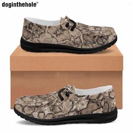 Casual Shoes Doginthehole Men's Dude Fashion Trend Snakeskin Pattern Gentleman Loafers Classic Business Office Flat