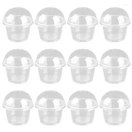 Disposable Cups Straws 20 Pcs Dessert Cup Clear Salad 250ml Sauce Lids DIY Accessories Containers Cover Tumbler Plastic