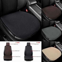 2024 Linen Car Seat Cover Four Seasons Seat Cushion Protection Pad Linen Fabric Car Interior Accessories Anti-Slip Universal Size