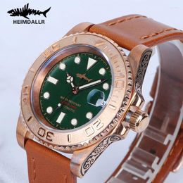 Wristwatches Heimdallr Bronze Diving Watch Men Automatic 3C Luminous Dial Sapphire Crystal Bezel With Pattern Mechanical 300M Water