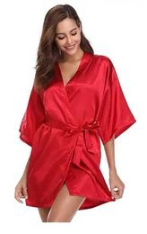 P216 Sexy Pyjamas Satin Robe Female Intimate Lingerie Sleepwear Silky Bridal Wedding Gift Casual Kimono Bathrobe Gown Nightgown Sexy Nightwear 2404101