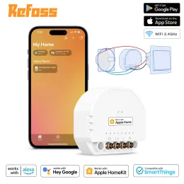 Control Refoss WiFi HomeKit Smart Switch Module 1 Gang 1 Way DIY Light Switch For Apple HomeKit Siri Alexa Google Home