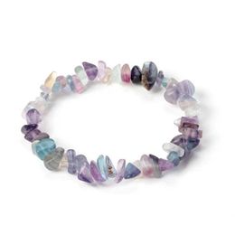 Chain 20 pieces of natural gemstone bracelets irregular amethyst chip beads bracelets quartz wristbands Q240401