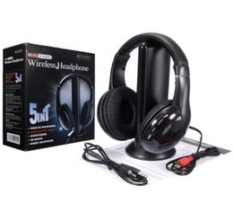 5 in 1 Stereo Wireless Over Ear Headphones RF HighFidelity With MonitoringFM Radio for TV Laptop MP3 Players Internet Chat97761859708969