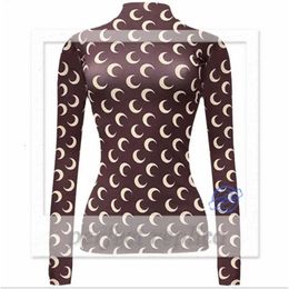 Marine Serre Designer Feminine Womens T Shirts Clothes Sexy Moon Print Top Printed Women Long Sleeve Graphic Tee Tunics Koszulka Damska Crescent C3 800 877