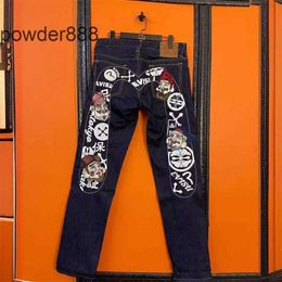 2024 Spring New Trendy Product Fushen Big m Embroidered Casual Straight Leg Jeans for Men