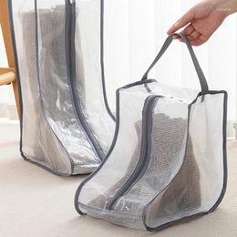 Storage Bags PVC Boots Dustproof Bag Waterproof Transparent Shoes Organiser Zipper Pouch Travel Moistureproof Protection Holder