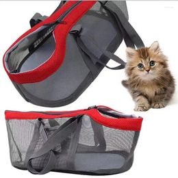 Cat Carriers Portable Pet Sling Carrier Breathable Mesh Adjustable Travel Safe Bag Foldable Padded Strap Dog Tote