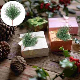 Decorative Flowers 24Pcs Artificial Green Pine Needles Branches Picks Tree Christmas For