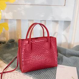 Shoulder Bags Women Fashion Cosmetics Ladies Single Crocodile Pattern Girls Gift Crossbody Bag Handbag PU Leather With Handle Party