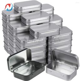 Storage Bottles 42pcs 3.75 X 2.44 0.8 Inch Metal Rectangular Empty Hinged Tins Box Containers Mini Portable Small Home Organizer
