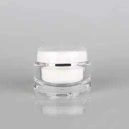 Storage Bottles 15G30G50G Round Shape Plastic Acrylic Jar Bottle Pot Tin Eye Cream Serum Essence Moisturizer Gel Skin Care Cosmetic Packing