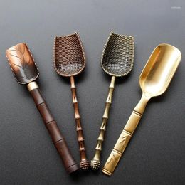 Tea Scoops Spoon Stainless Steel Ebony Rosewood Set Teaspoon Then Shovel Ceremony Accessories Tool