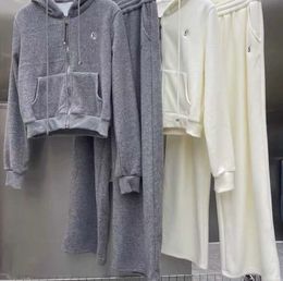 womens sweatsuits for Yoga wear lu two piece set designer tracksuit women sportswear full zipper hoodie Spring and Autumn casual88