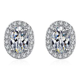 Allergic Free Sterling Silver S925 0.5-1CT Moissanite Diamond Earring Wedding Engagement Earrings for Girls Women