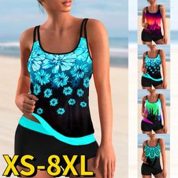 Women's Swimwear Female Swimsuit Sexy Bikini Summer Ladies Two Piece Set Loose Tankini Women Floral Print Bathing Suit XS-8XL