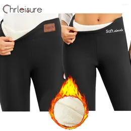 Active Pants CHRLEISURE S-3Xl Yoga Warm Winter Alphabet Leather Label Seamless Velvet Thick Anti Cold Fitness Skinny