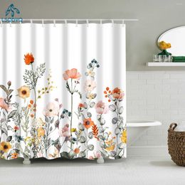 Shower Curtains Rose Sunflower Set Floral Plants Bathroom Decor Home Bathtub Curtain With Hooks