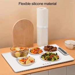 Table Mats Portable Electric Warming Tray Adjustable Temperature Foldable Design Fast Heating Food Warmer For Dining