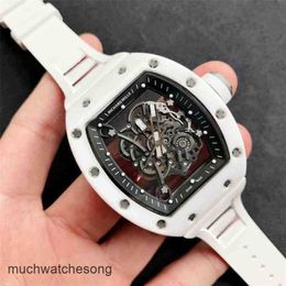 Luxury Watches Replicas Richardmills Automatic Movement Wristwatches Leisure Business 055 Fully Automatic Mechanical White Ceramic Men sPAUA