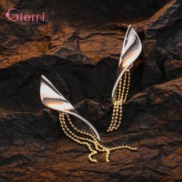 Dangle Earrings Top Sale Arrival 925 Silver Needle Irregular Elegant Arc-shaped Pendant Jewelry Anniversary Birthday Gift