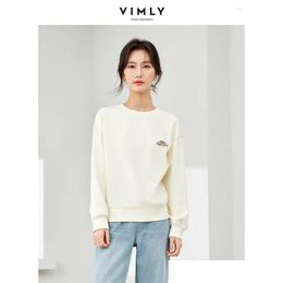 Womens Hoodies Sweatshirts Vimly Apricot O-Neck Sweatshirt 2024 Spring Cotton Embroidery Plovers Casual Loose Long Sleeve Top Clothing Otxyn