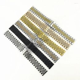 Watch Bands Stainless Steel Seven Bead Strap 12mm 13mm 14mm 16mm 17mm18mm 19mm 20mm 21mm 22mm Solid Butterfly Buckle Universal Watchba