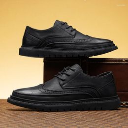 Dress Shoes Men's Leather The Fashion Thick Bottom Comfortable Non-slip Wear-Resistant Model Spring And Autumn Main Push