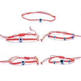 Charm Bracelets Hand-Woven Red Rope Blue Evil Eye Charm Bracelet Childrens Adt Turkey Devils Bracelets Jewellery Gift Drop Delivery Dhwel