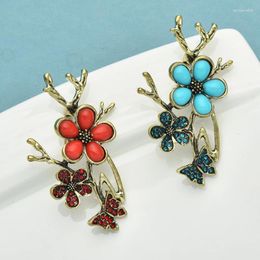 Brooches Wuli&baby Beautiful Plum Blossom Flower Women Unisex 2-color Plants Party Office Brooch Pins Gifts