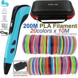 3D Pen for Kids DIY Drawing Pens 3 Speed Adjustable With LCD Screen Compatible PLA Filament Children Toys Girls and Boys Gifts 240320