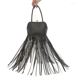 Bag Top Metal Frame Shell Handbags Female Women Trend Shoulder Long Tassel Bags Ladies Daily Fringe Hand Purse Stylish