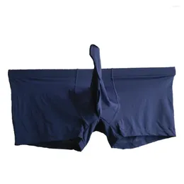 Underpants Men Sexy Elephant Nose Boxers Fashion Solid Ice Silk Underwear Gay Man Trunk Panties