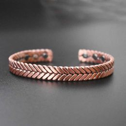 Chain Twisted Pure Copper Bracelet Mens Energy Magnetic Bracelet Benefits Mens Adjustable Cuff Bracelet Health Bracelet Q240401