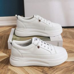 Shoes 2023 White Platform Sneakers Women Girls Shoe pu Leather Casual Loafers Slip on Vulcanised Shoes Thick Sole Chunky Sneakers