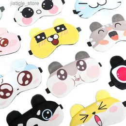 Sleep Masks 1 cotton cartoon face sleep eye mask cute and interesting sleep eye mask travel rest eye band childrens eye shadow patch Y240401