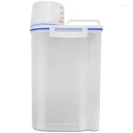 Storage Bottles Rice Cereal Container - Airtight Dry Food Plastic Small Dispenser With Measuring Cup