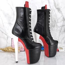 Dance Shoes 20CM/8inches PU Upper Modern Sexy Nightclub Pole High Heel Platform Women's Ankle Boots 116