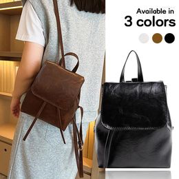 School Bags Mini Backpack Crossbody Bag For Teenage Girl Solid Colour Women Shoulder Phone Purse Korean Style Trendy Female 2024